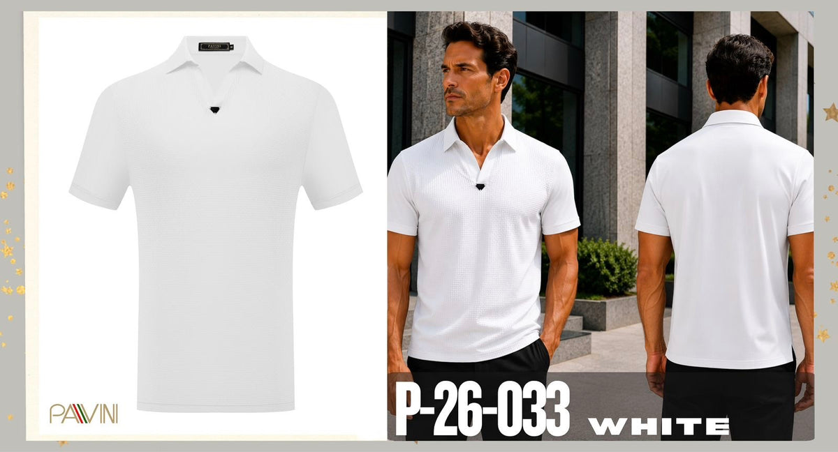 #P-26-033 WHITE POLO PAVINI