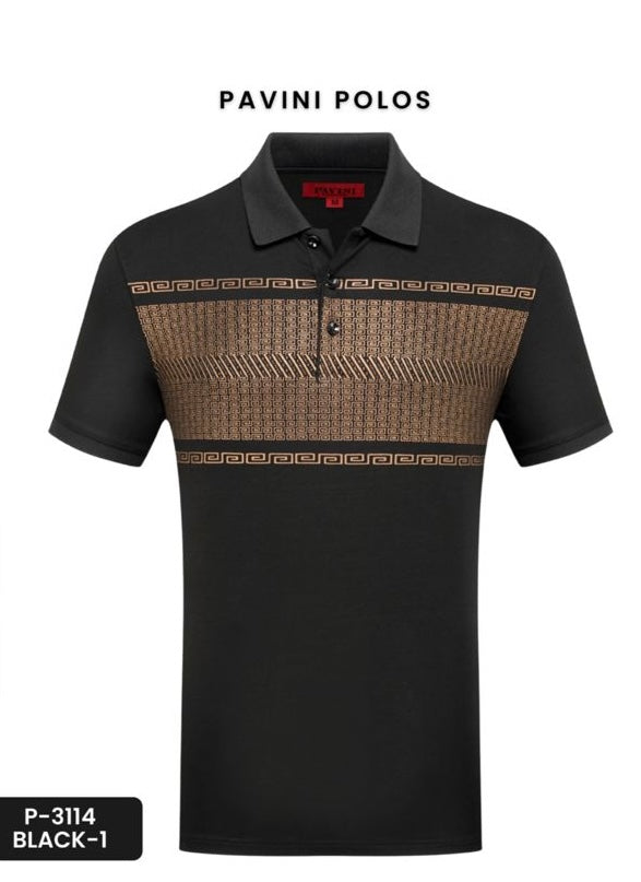 #P-3114 BLACK POLO PAVINI image 0