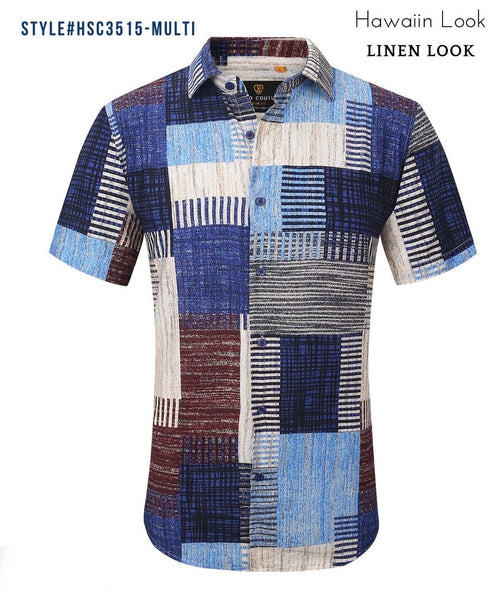 #HBC354 BLUE MULTI SHIRT SUSLO S/S image 0