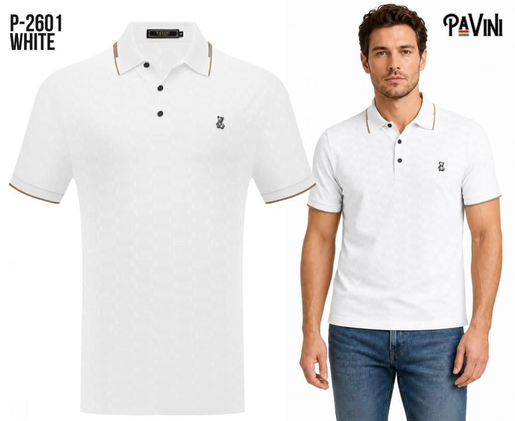 #P-2601 WHITE POLO PAVINI