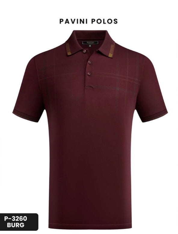 #P-3260 BURGUNDY POLO PAVINI image 0