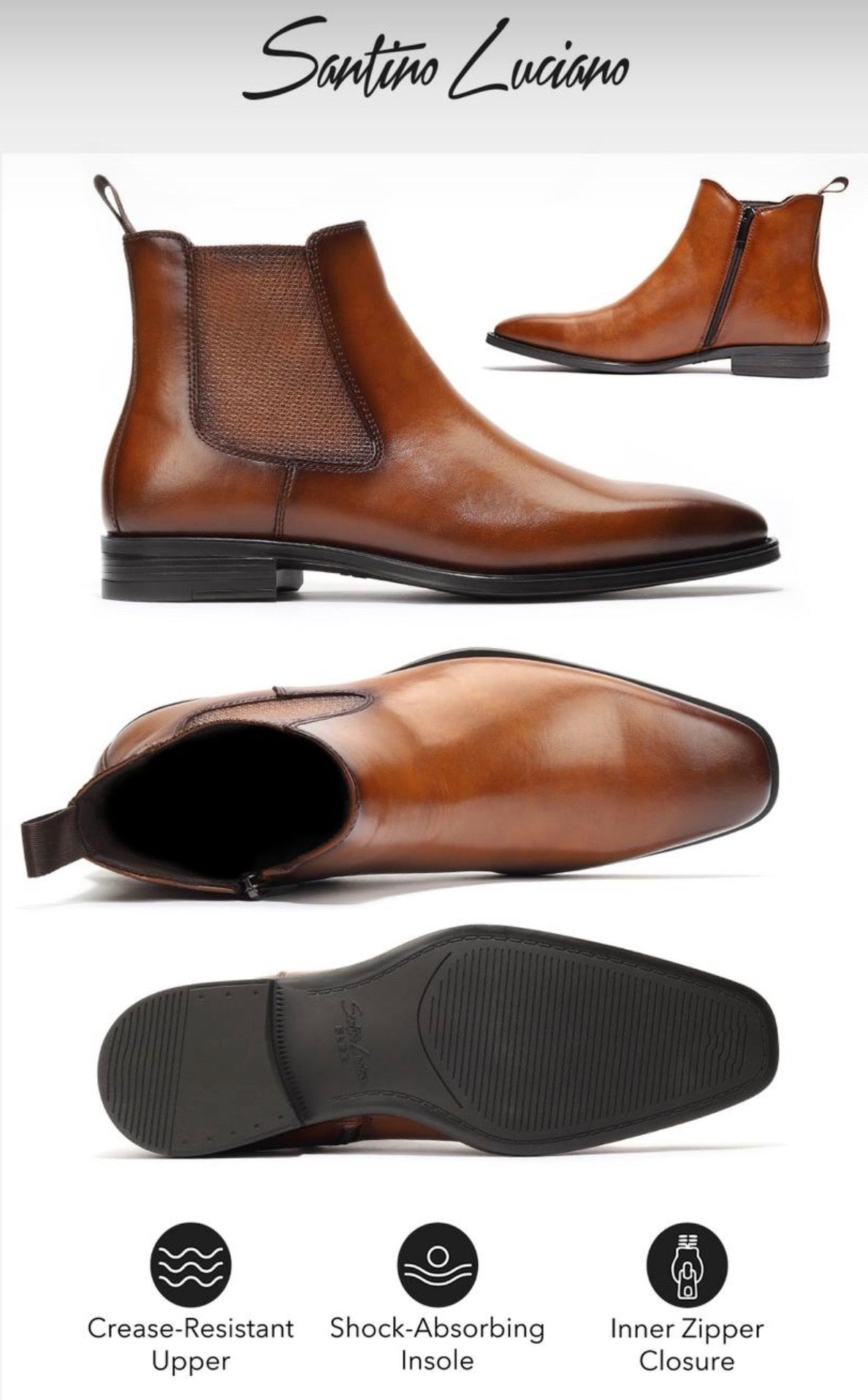 SHOES BOOTS COGNAC #F-524