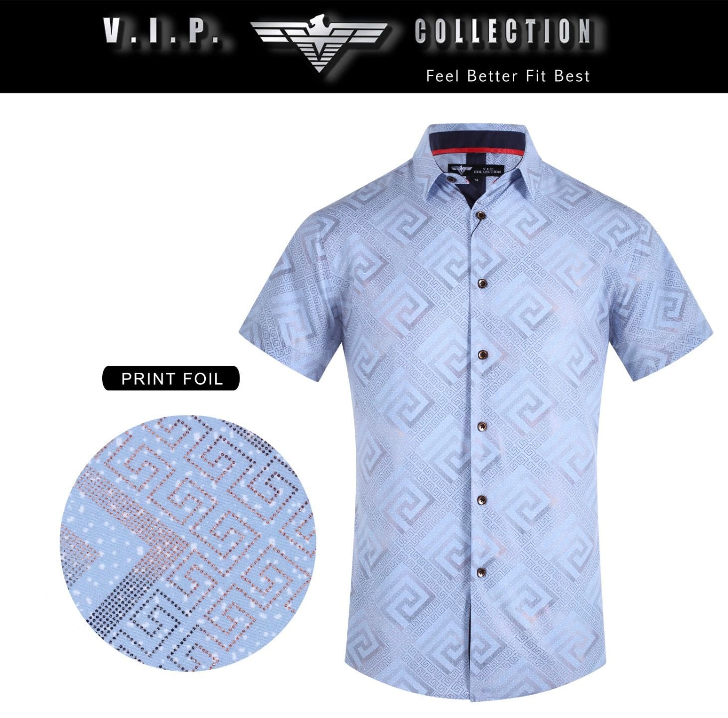 VIFOS-495 SHORT SLEEVE SHIRT BLUE