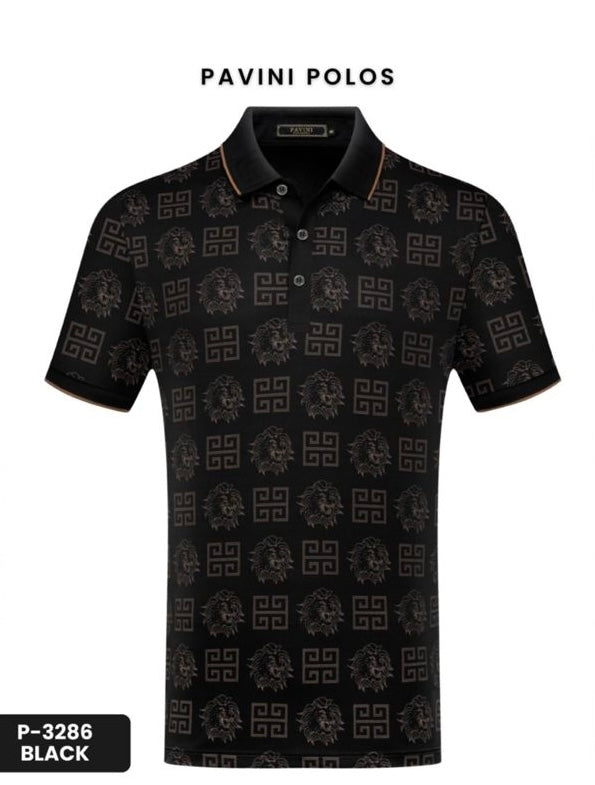 #P-3286 BLACK POLO PAVINI image 0