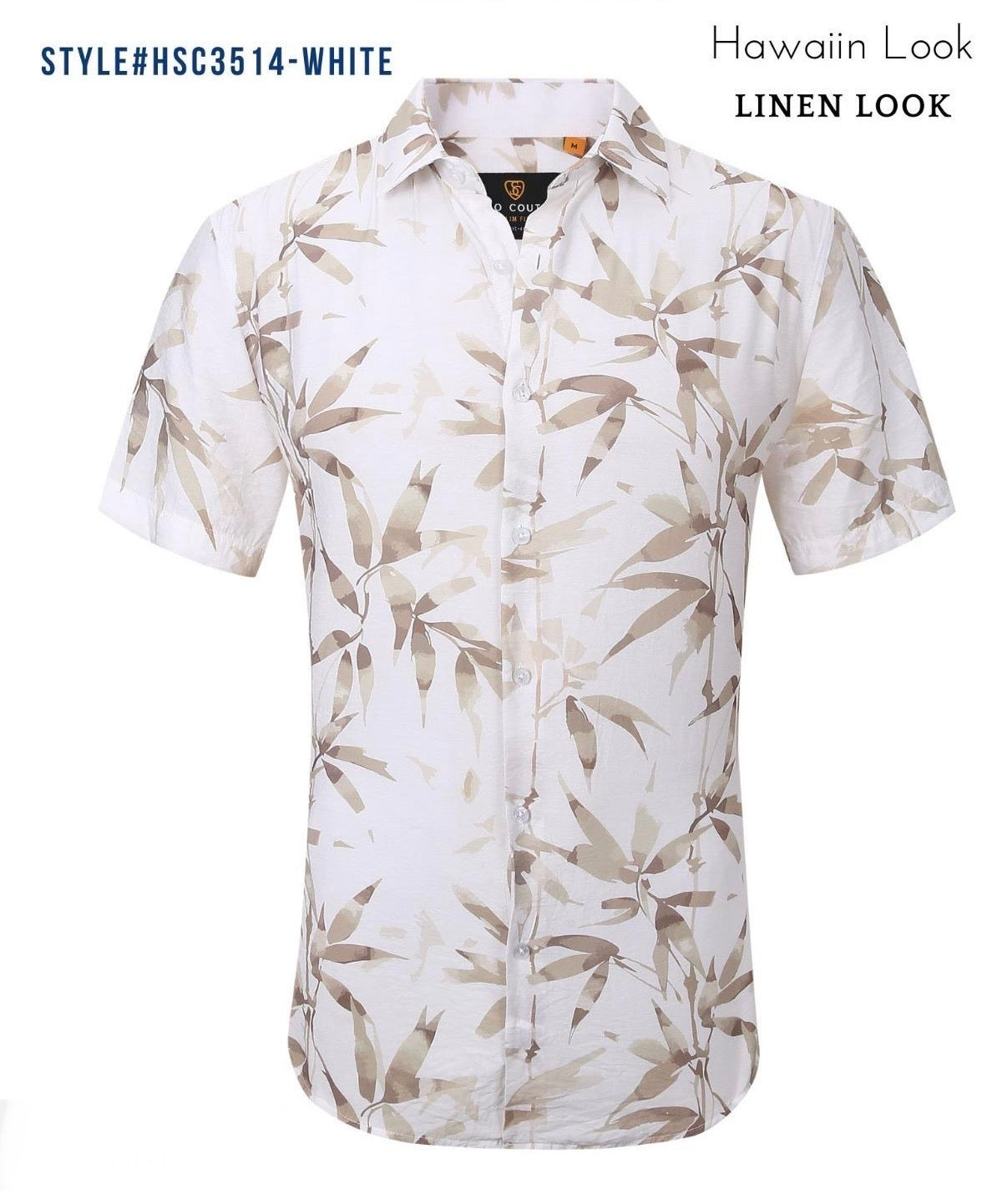 #HBC360 WHITE/BROWN SHIRT SUSLO S/S image 0