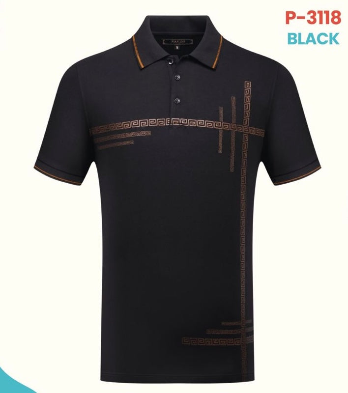 #P-3118 BLACK POLO PAVINI image 0