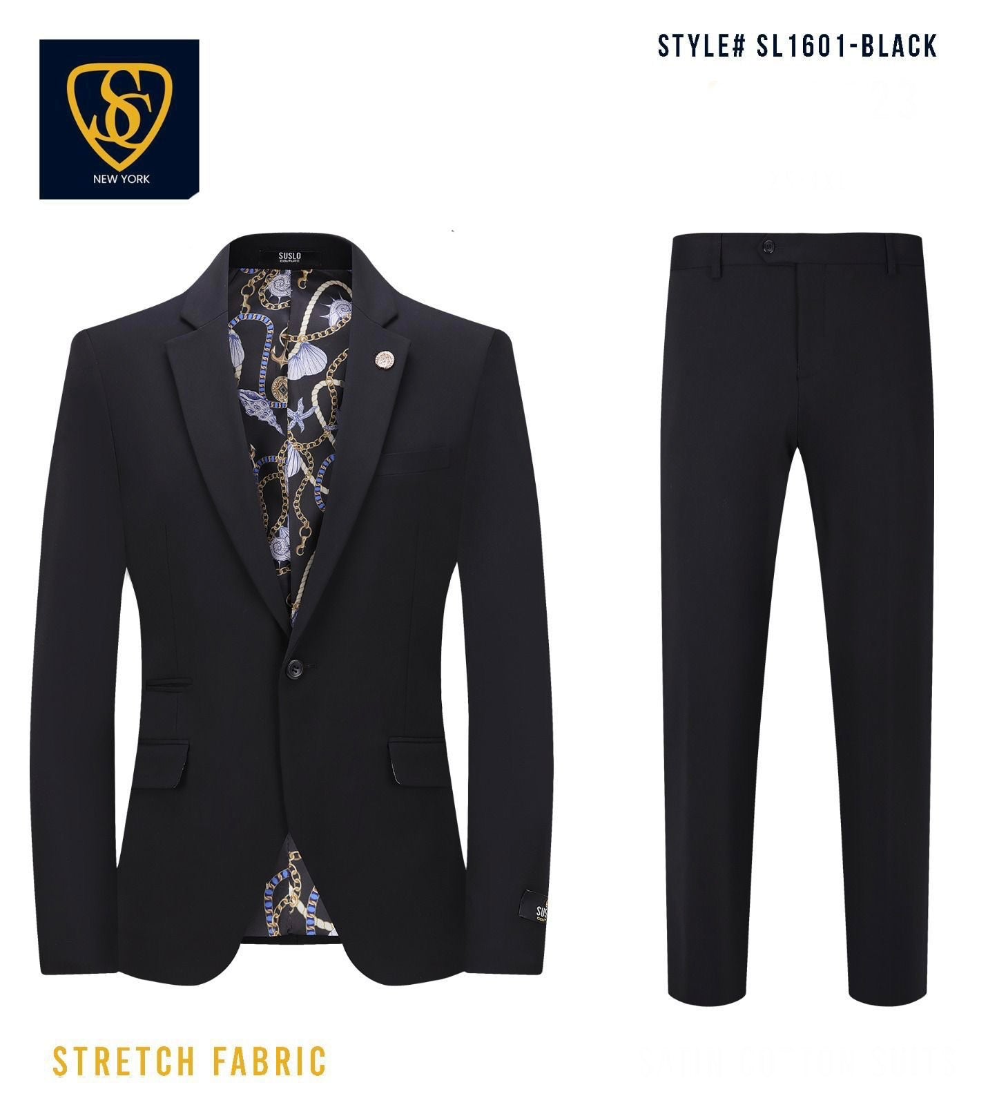 S- 1601 SUIT SUSLO BLACK