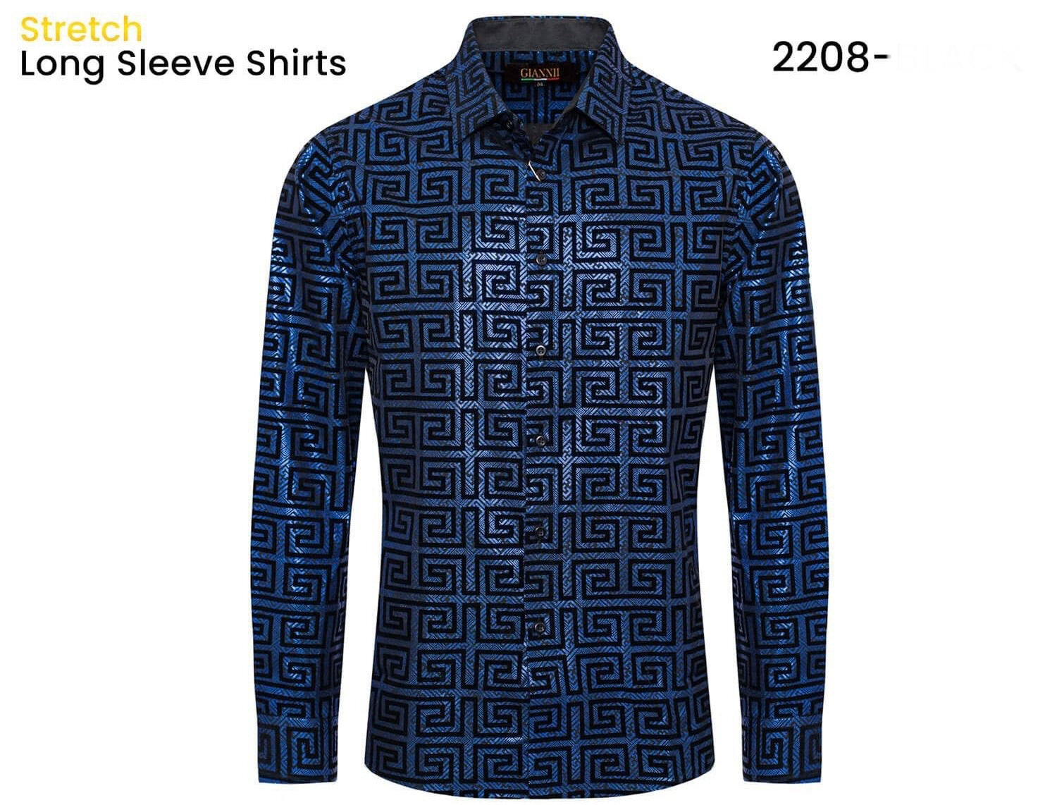 2208 BLACK/BLUE SHIRT LONG SLEEVE GIANNI