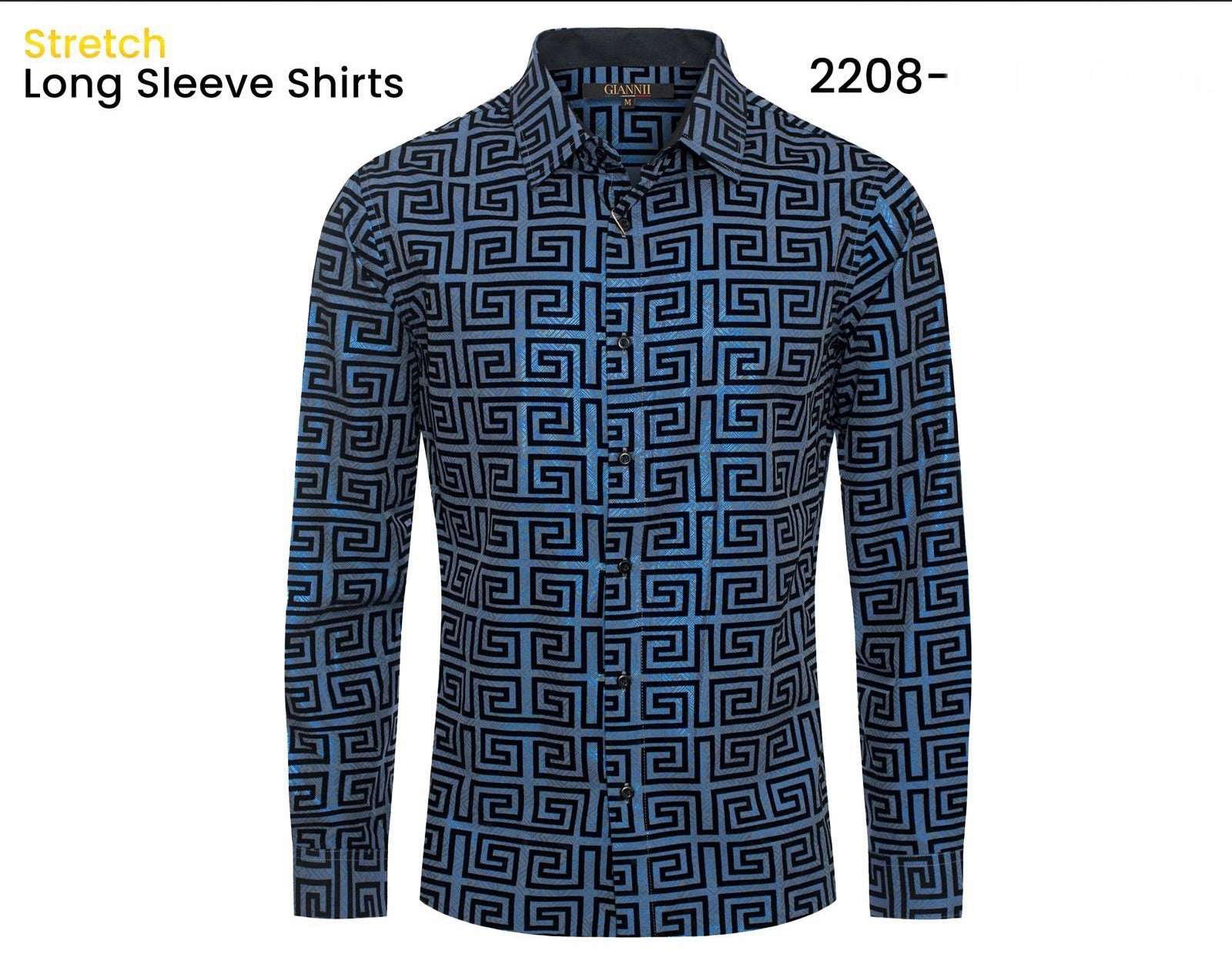 2208 CHARCOAL SHIRT LONG SLEEVE GIANNI
