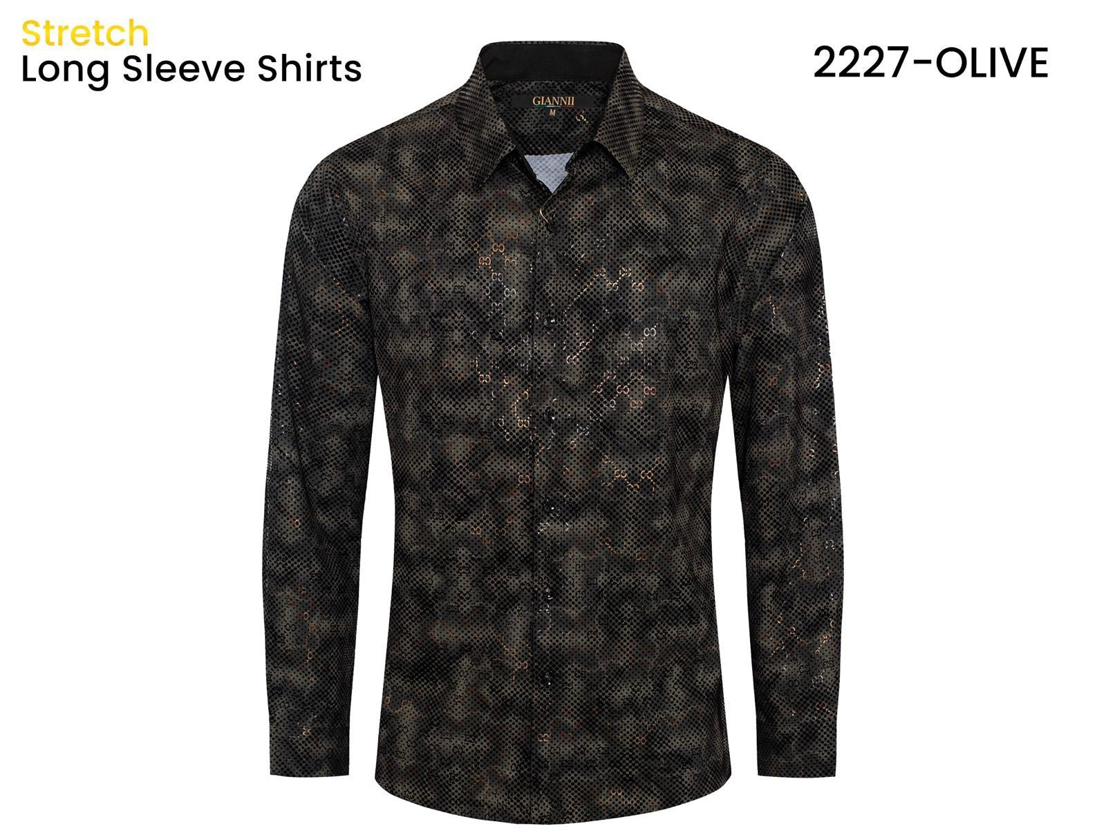 2227 OLIVE SHIRT LONG SLEEVE GIANNI
