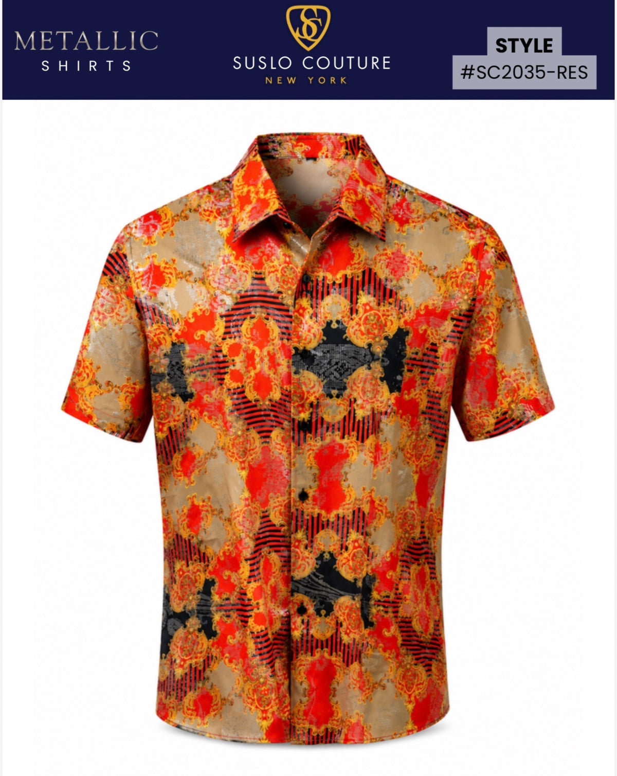 SC- 2035 RED SHORT SLEEVE SHIRT