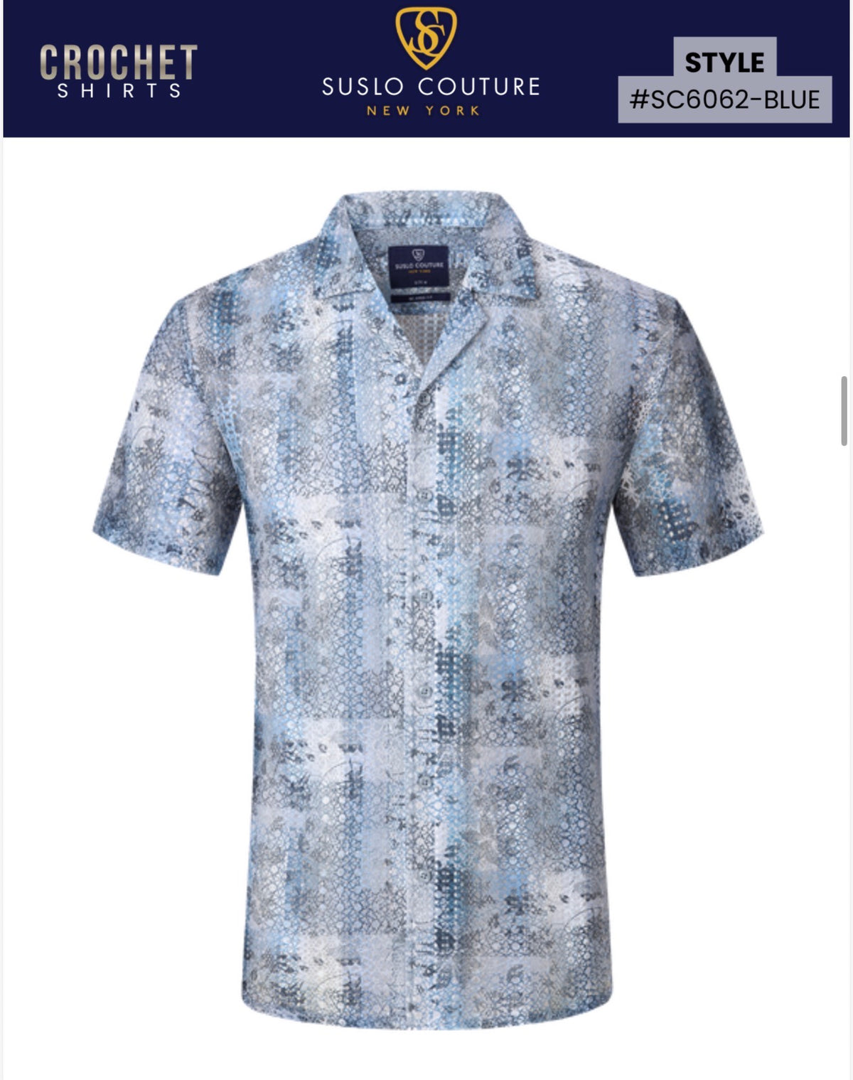 SC-6052 BLUE SHORT SLEEVE SHIRT