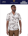 LSC805-GC2 WHITE/BROWN SHORT SLEEVE SHIRT