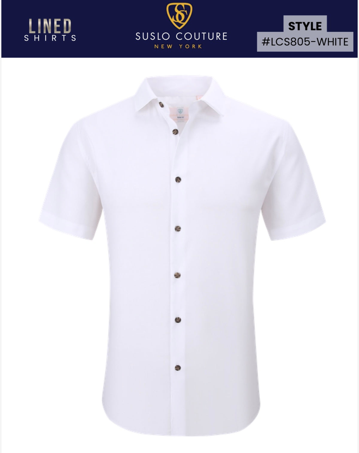 LSC804-LR WHITE SHORT SLEEVE SHIRT