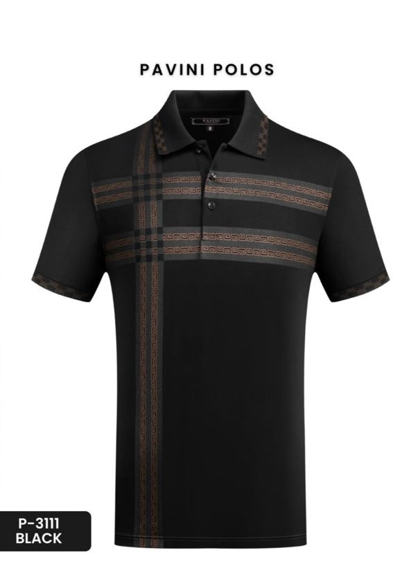 #P-3111 BLACK POLO PAVINI image 0